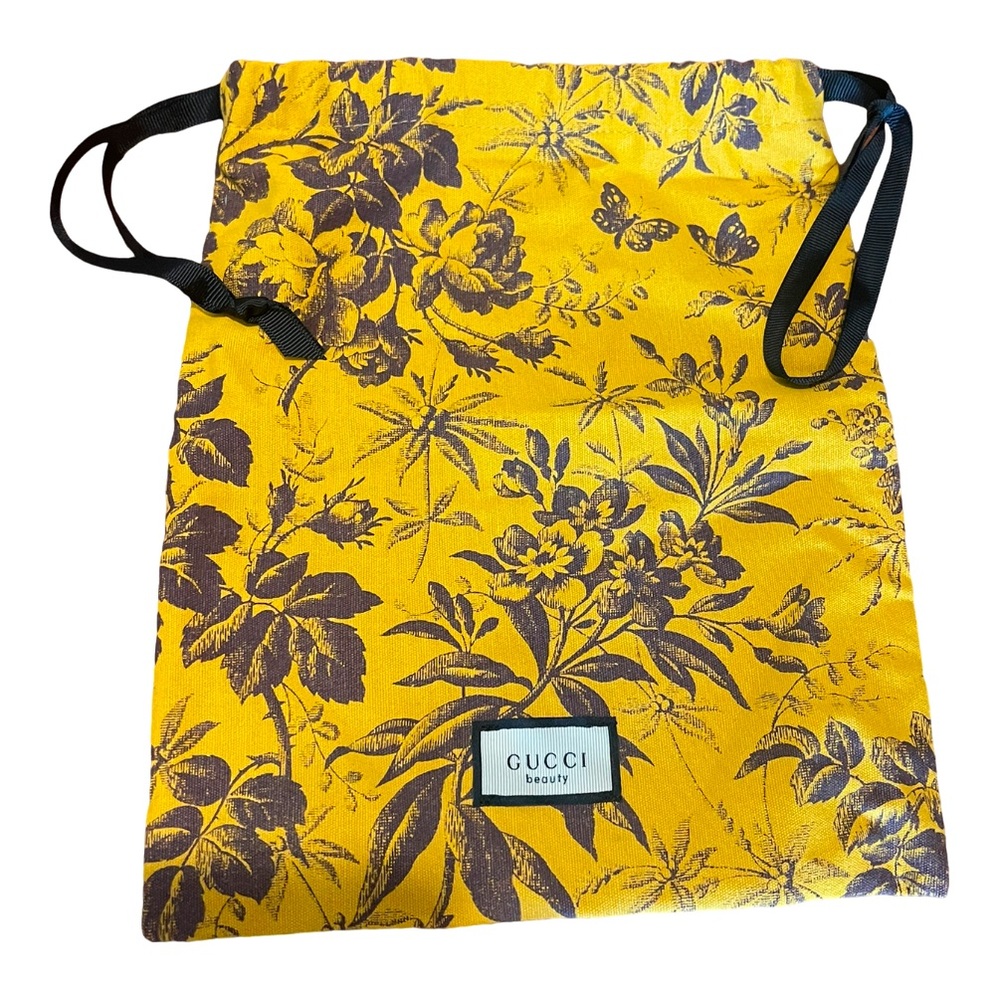 Gucci Ambrosia Fiori Dust Bag Black & White With Drawstring.